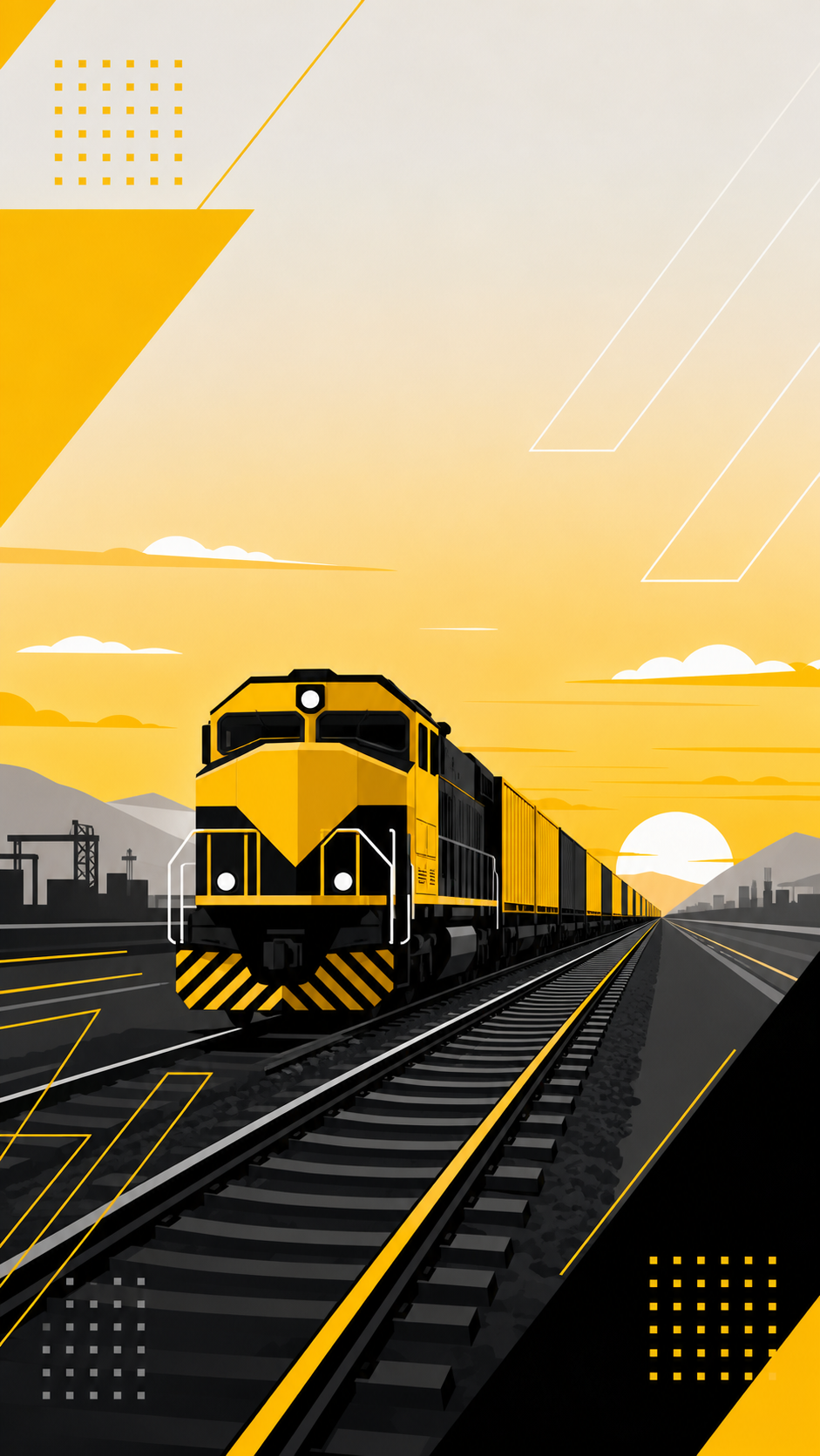 Ferrovia de Carga ao Entardecer Ferrovia de Carga ao Entardecer